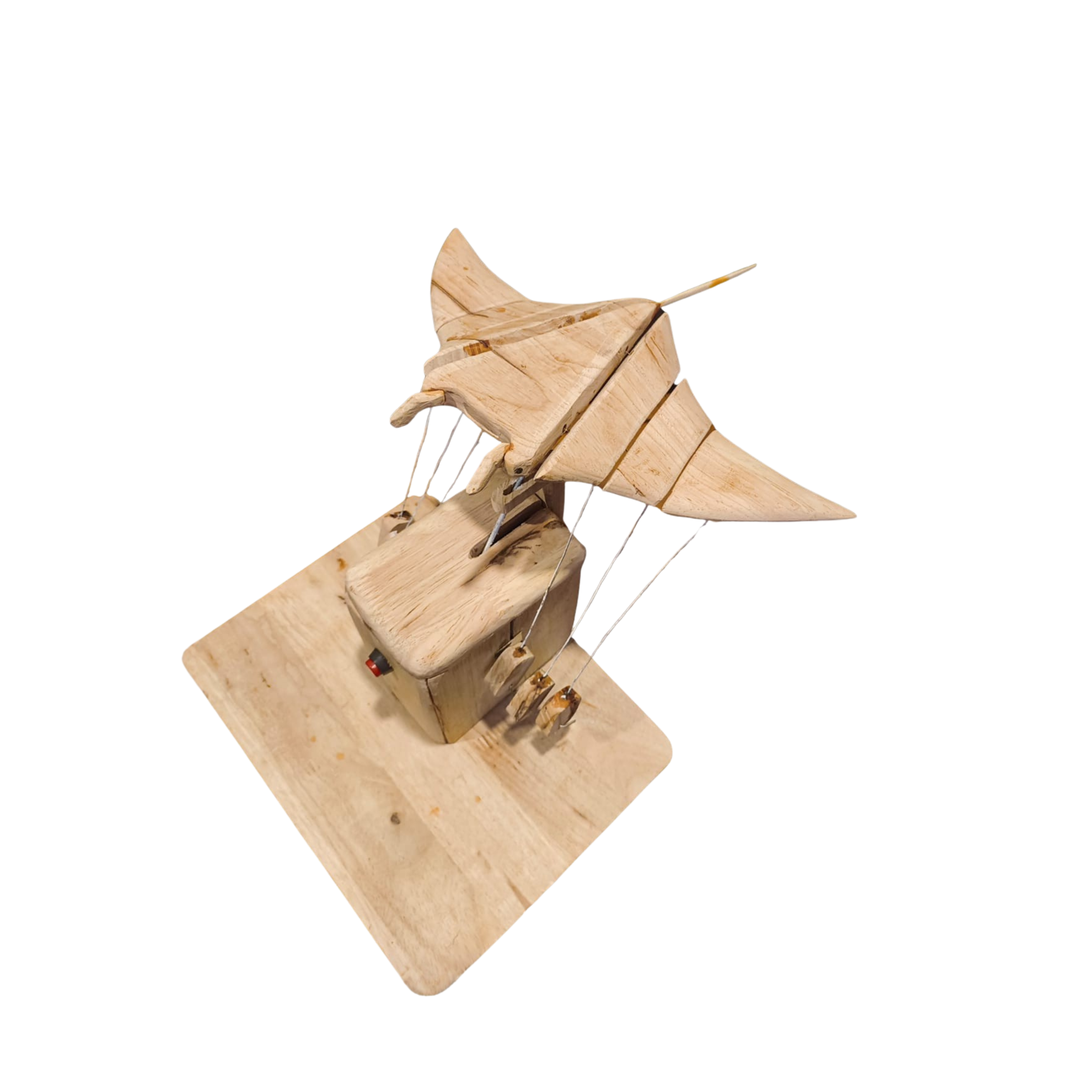AvenWing Handcrafted Wooden Manta Ray Kinetic Automaton